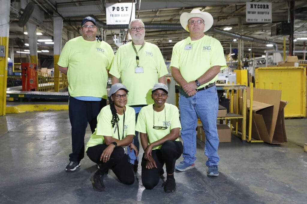 Annette Nash (Bottom Right)  Shipping & Receiving Lead
Angie Bennett (Bottom Left)  Shipping & Receiving Manager
Jerald McNeal (Top Right)  Warehouse Lead
Dale Thornton (Top Second from right)  Material Handler
Charles McConnell, Jr (Top Third from right)  Material Handler